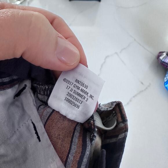 Janie and Jack Plaid Chino Shorts - Orange & Blue - Size 6 - Picture 6 of 6